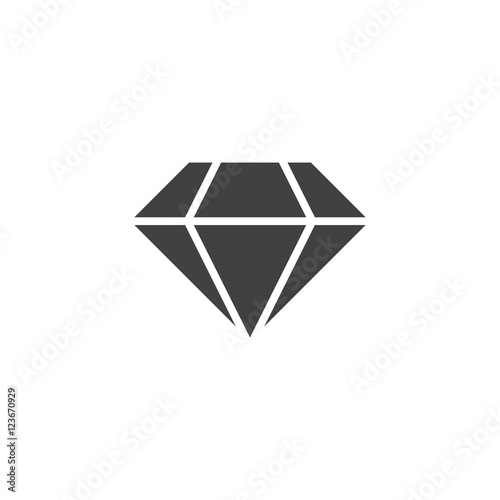 Diamond icon vector, brilliant solid logo illustration, pictogram isolated on white