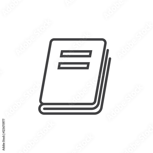 Book line icon, outline vector logo illustration, linear pictogram isolated on white