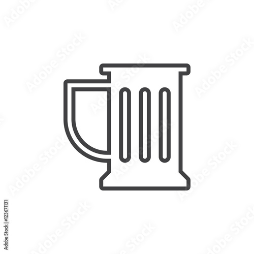 Beer mug line icon, Bar outline vector logo illustration, linear pictogram isolated on white