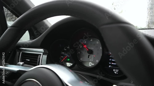 active tachometer in the car. photo