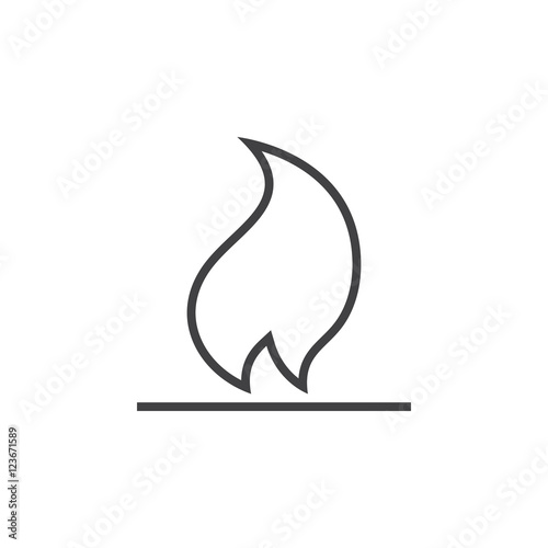 Fire line icon, flame outline vector logo illustration, linear pictogram isolated on white
