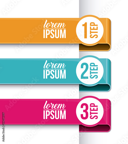 Steps icon. Infographic data information and options theme. Colorful design. Vector illustration