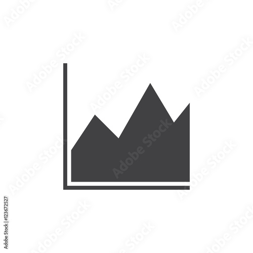 area chart icon vector, solid logo illustration, pictogram isolated on white
