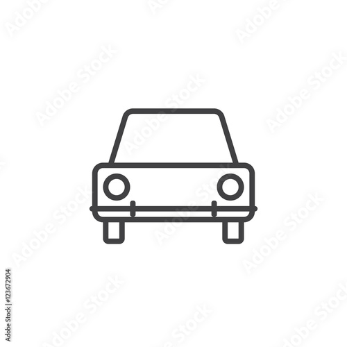 Car line icon, vehicle outline vector logo illustration, linear pictogram isolated on white