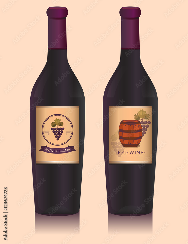 Wine bottle with label.