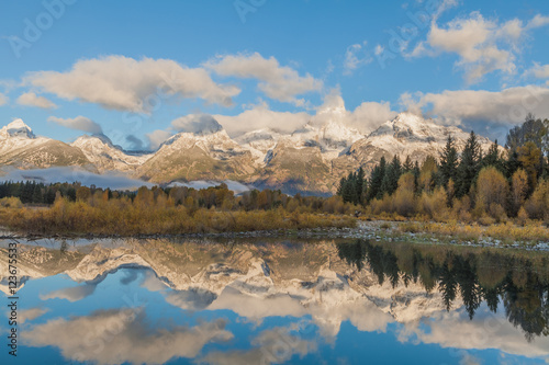 Reflection of the Tetons in Fall