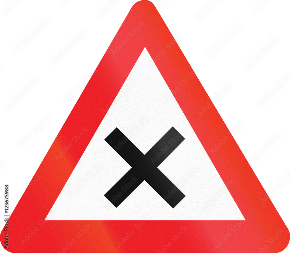 Belgian regulatory road sign - Crossroads with right-of-way from the right Belgian regulatory road sign - Crossroads with right-of-way from the right