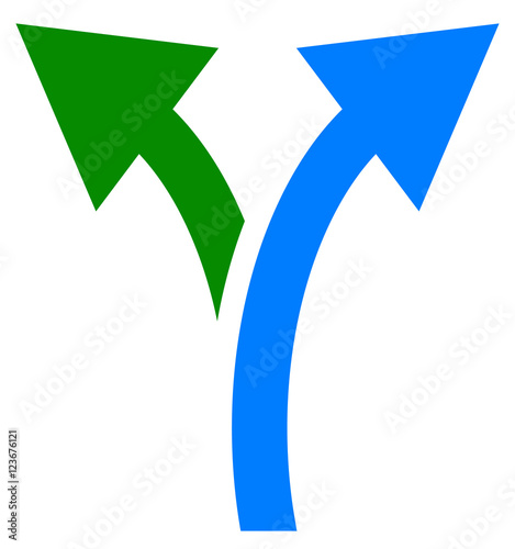 Two way arrow symbol, arrow icon. Curved arrows left and right