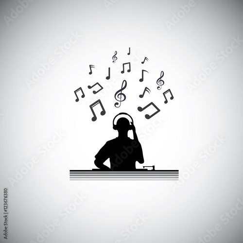 DJ with console : Vector illustration