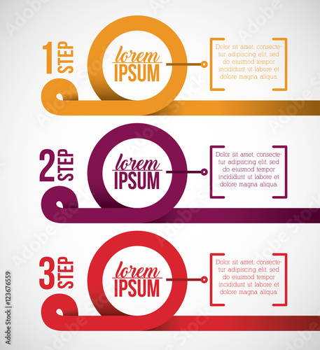 Steps icon. Infographic data information and options theme. Colorful design. Vector illustration