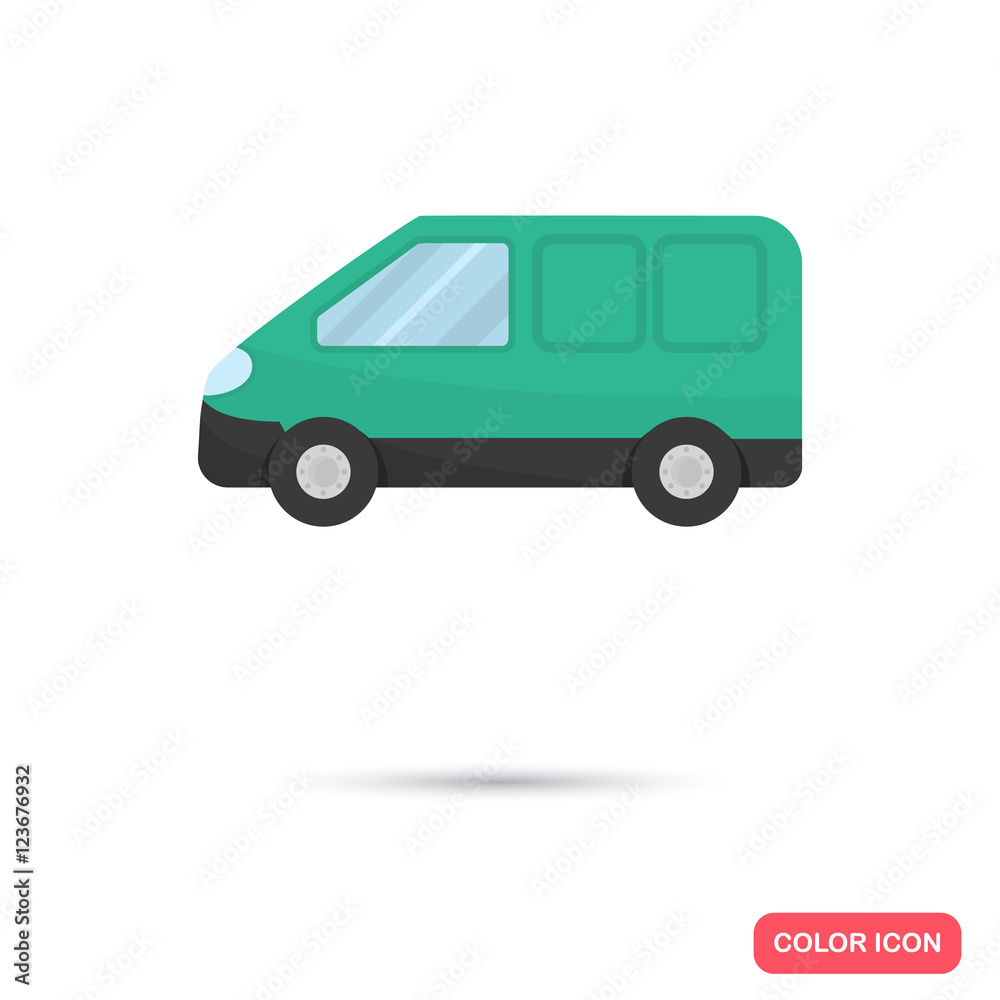 Color flat cargo auto icon. Flat design Color flat cargo auto icon. Flat design