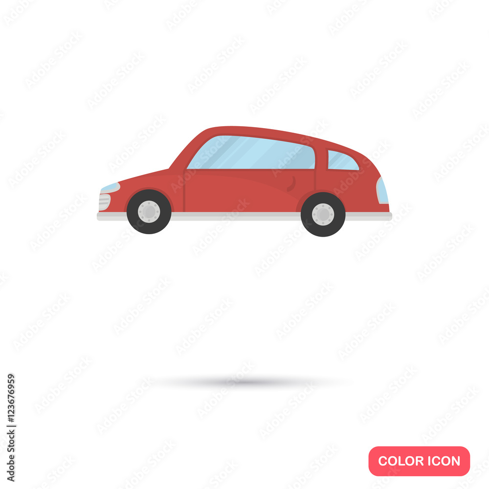 Color flat car icon. Flat design