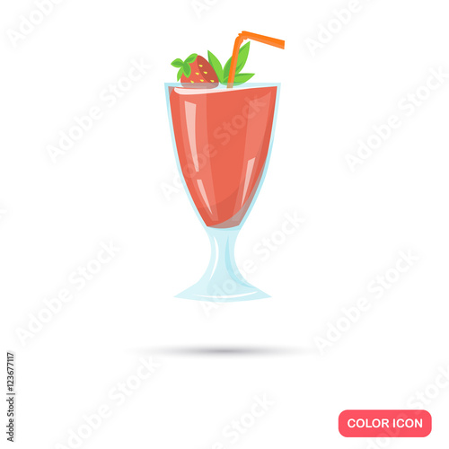 Color flat alcohol cocktail icon. Flat design