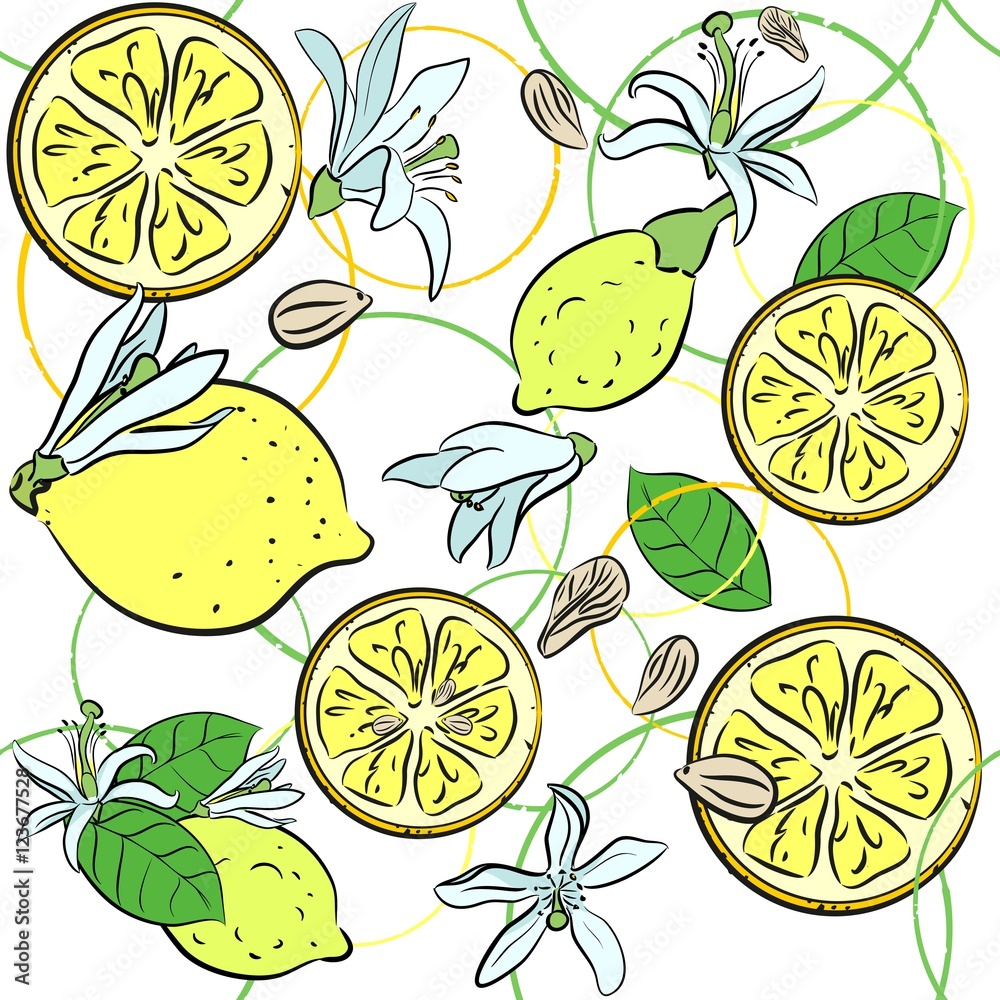 Seamless background with lemons Seamless background with lemons