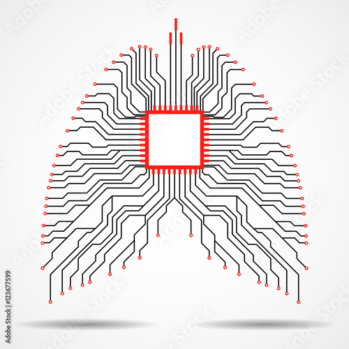 Abstract human lung, technology background, vector illustration eps 10