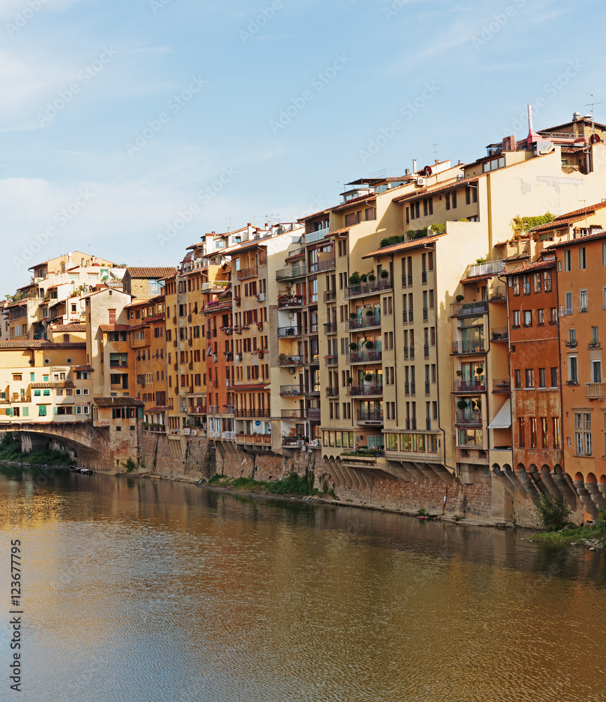 Embankment on the River Arno in Florence Italy