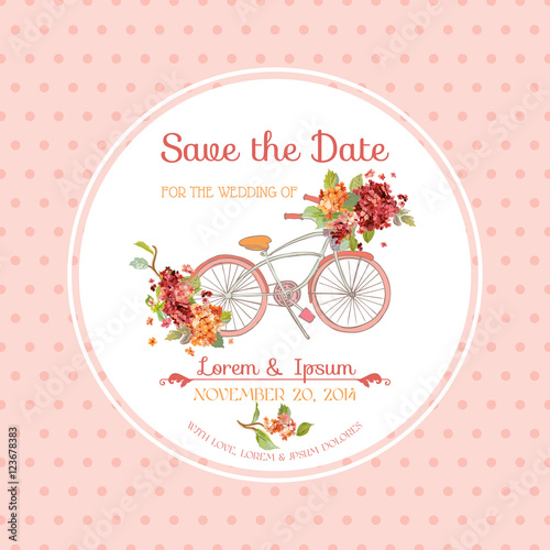 Invitation or Congratulation Card - for Wedding, Baby Shower - Vector
