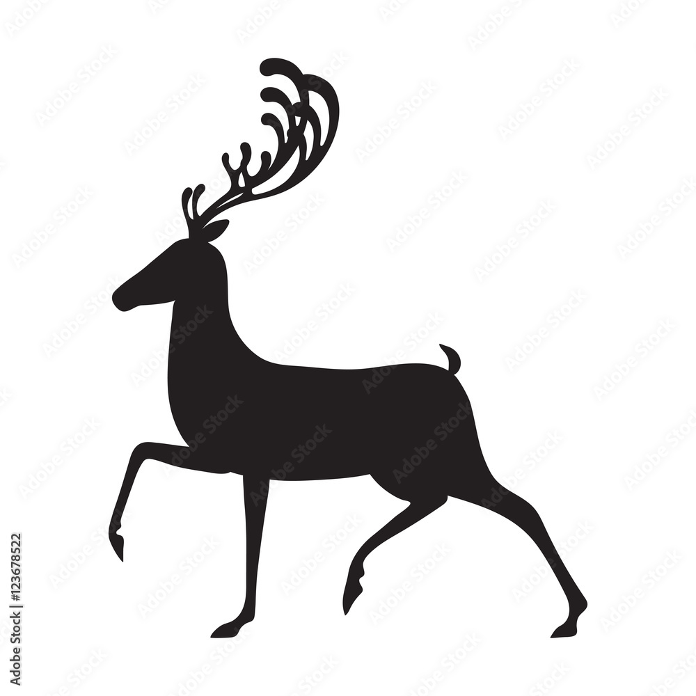 Deer black vector illustration elk silhouette isolated Deer black vector illustration elk silhouette isolated