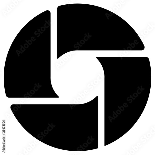 Diaphragm like circular symbol for photography, technology, gene