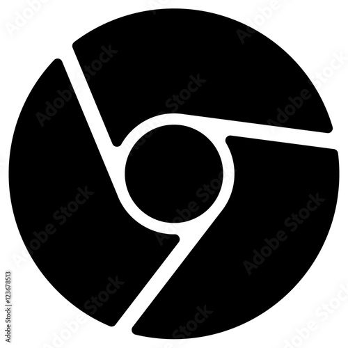 Diaphragm like circular symbol for photography, technology, gene