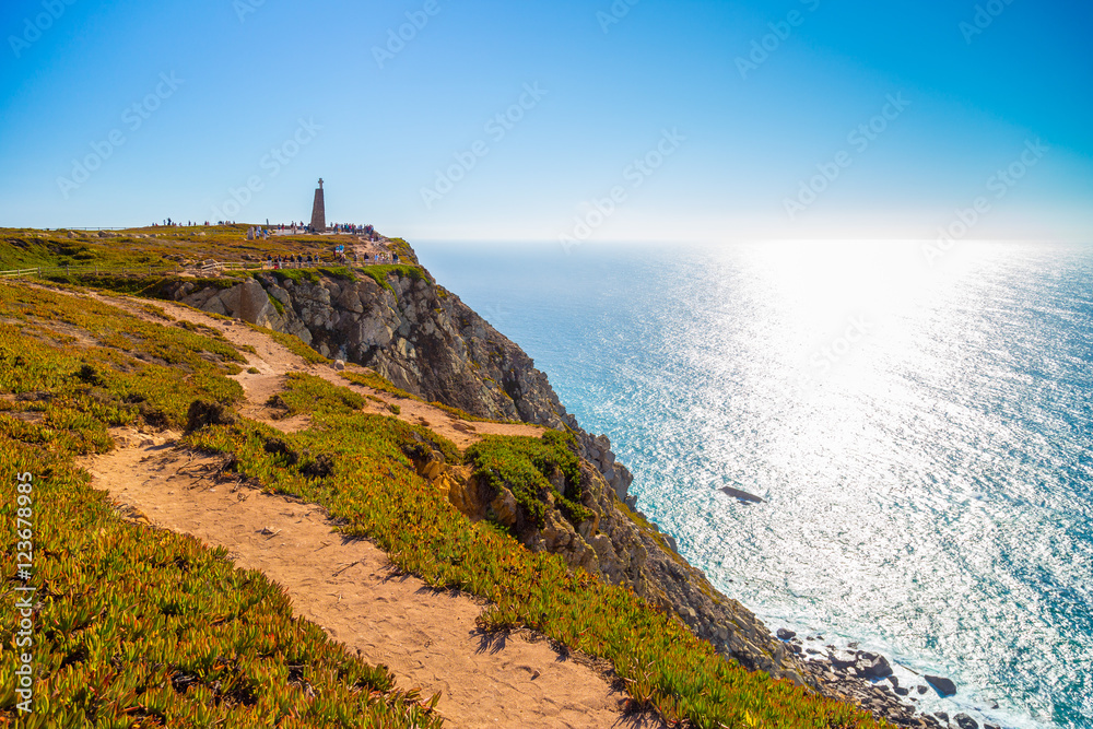 Monument at Cape Roca (Cabo da Roca), Portugal, westernmost point of Europe