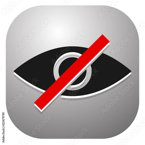 Eye sign, symbol with strikethrough line - Don't look, harmful t