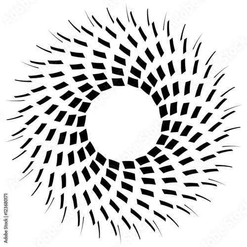 Geometric circle element. Circular graphic with geometric lines.