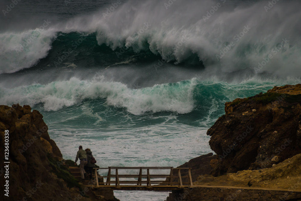freak wave at the coastline
