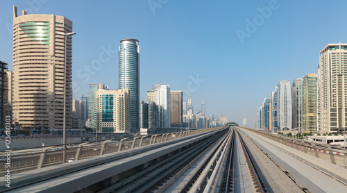 Metro subway tracks in the United Arab Emirates © arbalest