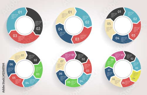 Circle arrows infographic. Vector template in flat design style.