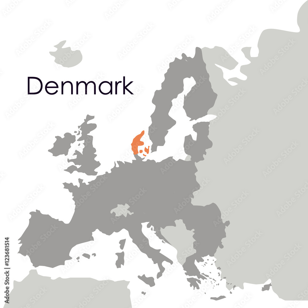 Denmark map icon. Europe nation and government theme. Isolated design. Vector illustration