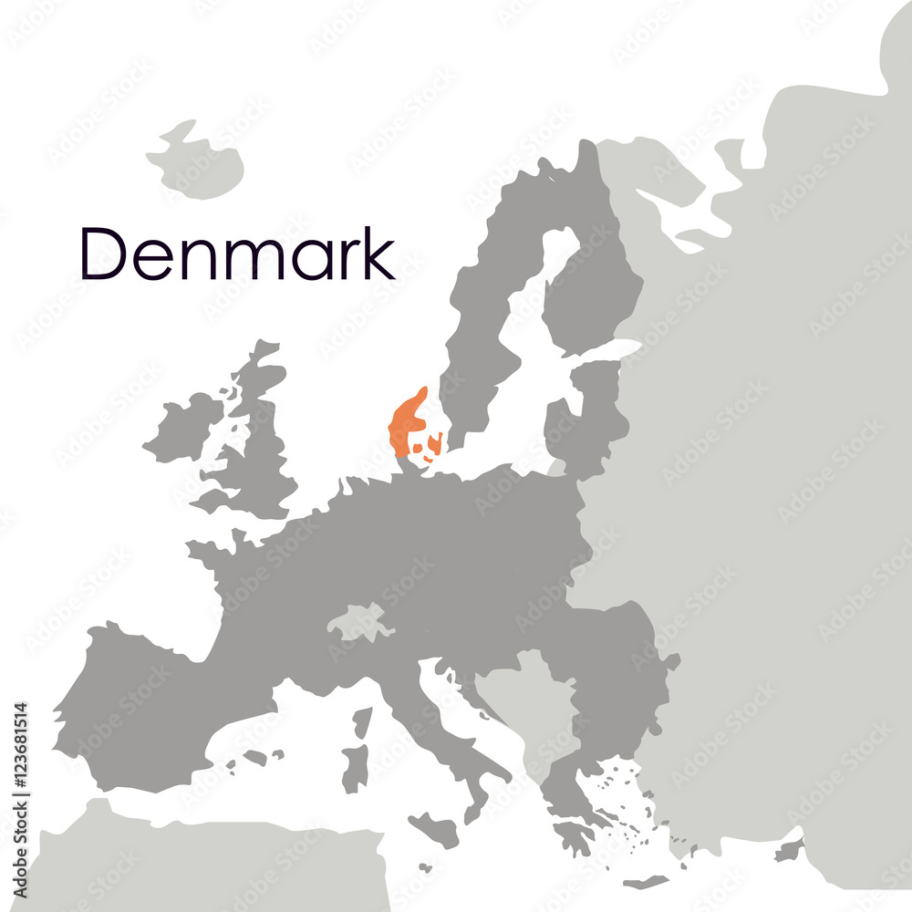 Fototapeta premium Denmark map icon. Europe nation and government theme. Isolated design. Vector illustration