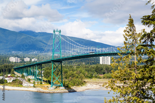 Lions Gate Bridge at Stanley Park in Vancouver photo