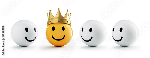 Obraz na płótnie Smiley mit Krone und Freunden