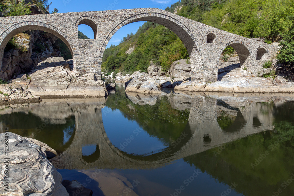 Amazing view of  Devil's Bridge and Arda river, Kardzhali Region, Bulgaria