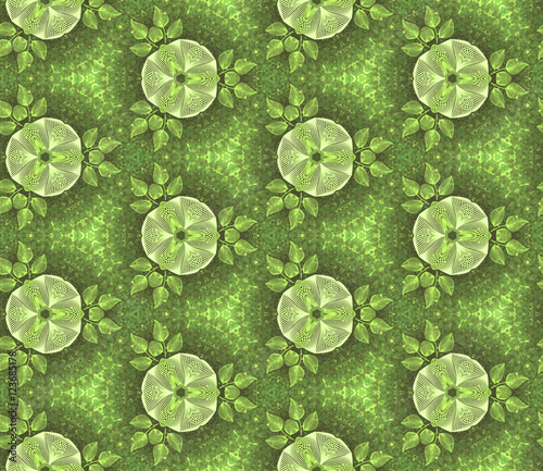 Seamless vintage wall-paper, decorative flowers, green