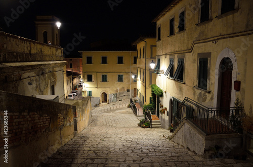 Historical street upstairs in Portoferraio on Elba island  Tuscany  Italy  Europe.