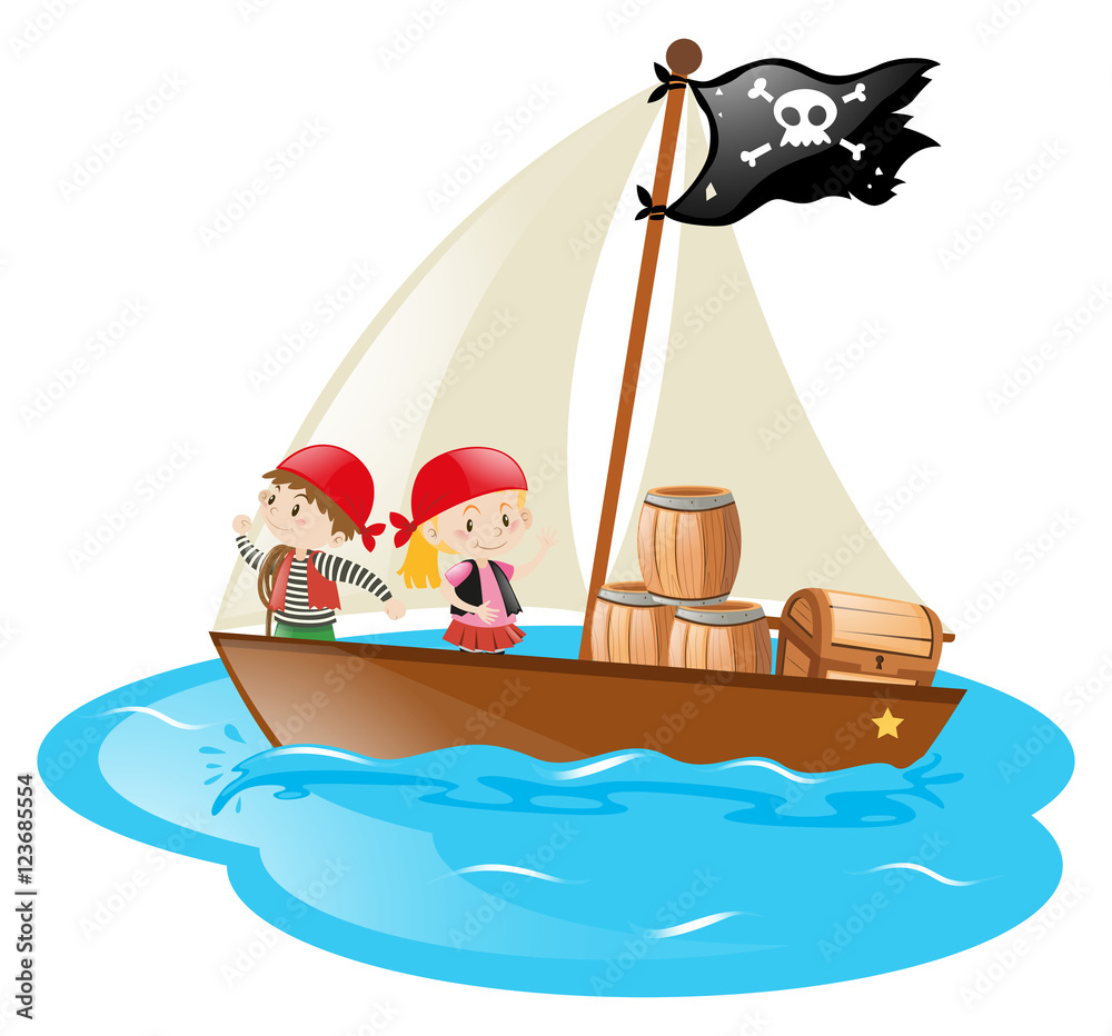 Obraz Pirates sailing at sea