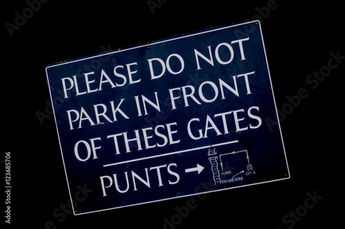 Abstract creative Cambridge punting sign scene England 