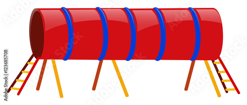 Red tube with ladders at both ends