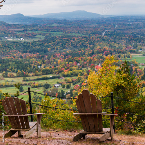 autumn colors  in the Champlain Valley in Vermont from  Mount Philo State Park
 photo