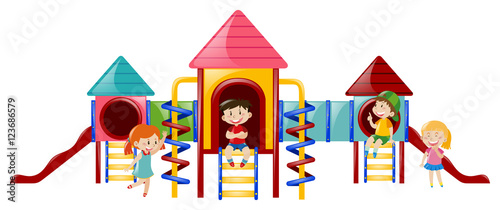 Four kids at playstation