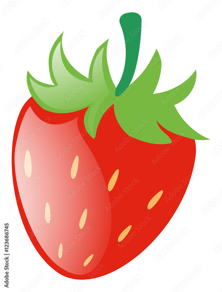 Fresh strawberry with green stem Fresh strawberry with green stem