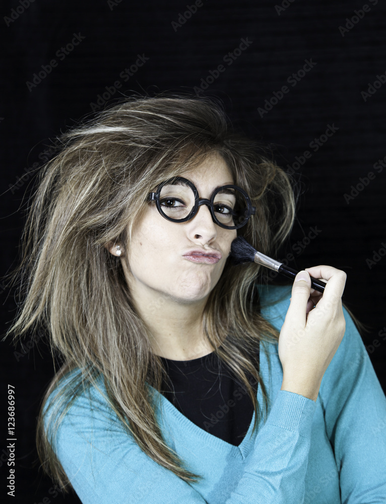 Obraz premium Nerdy woman makeup