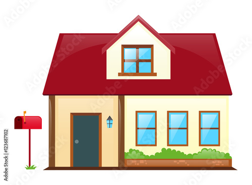 House with red roof