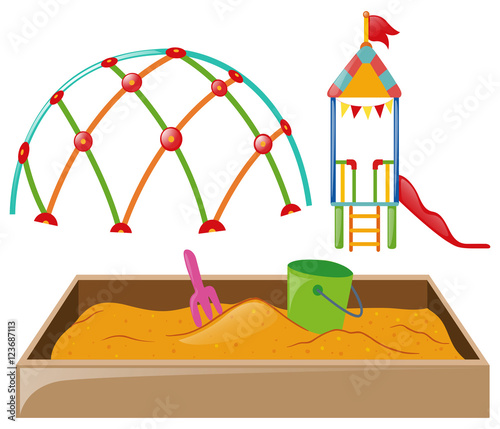 Playstation with slide and sandpit