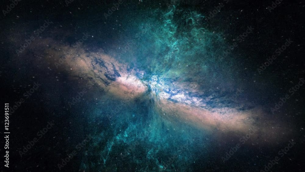 Flight Through Deep Space Into Galaxy
