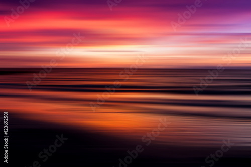 Beautiful sunset with long exposure and motion blur effect