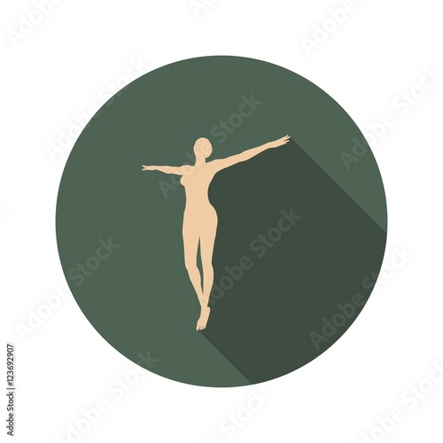 Sexy women icon. Fashion mannequin. Web Icon in Flat Design with Long Shadows