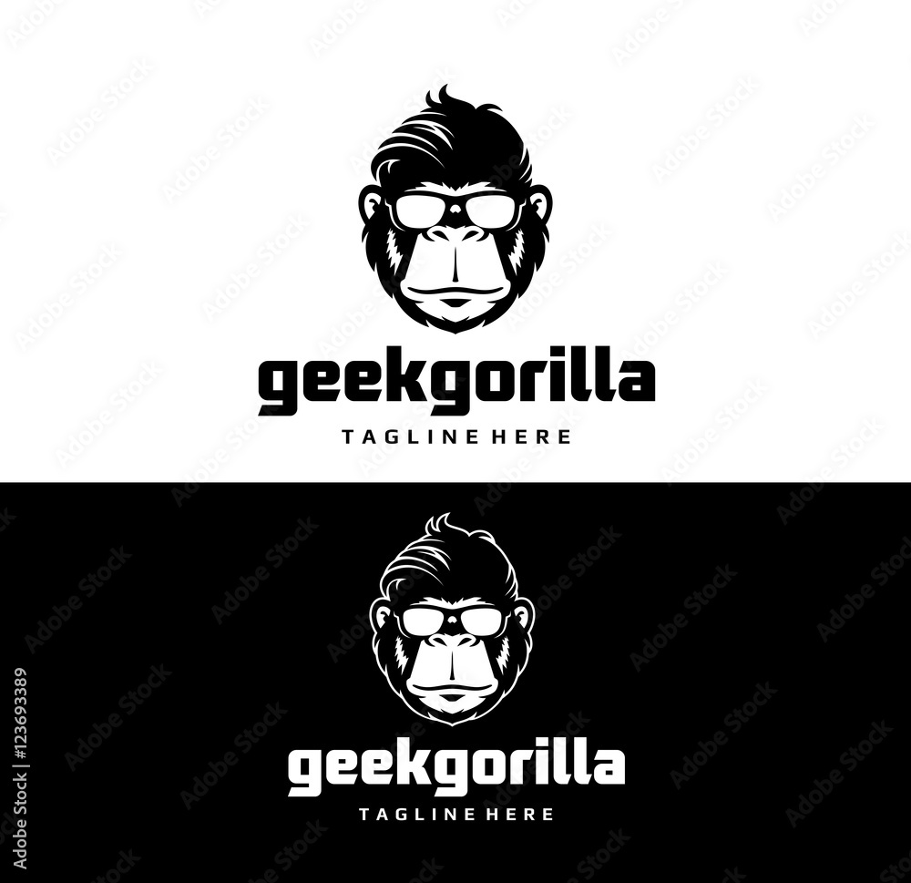 Naklejka premium Logo Geek Gorilla